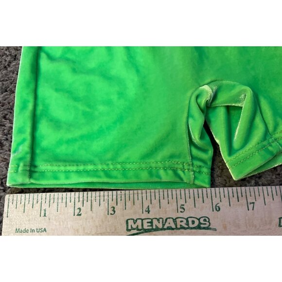 Motionwear Gymnastics Shortall Leotard Girls 8-10 Green Velvet Rainbow Stripe - Picture 10 of 13